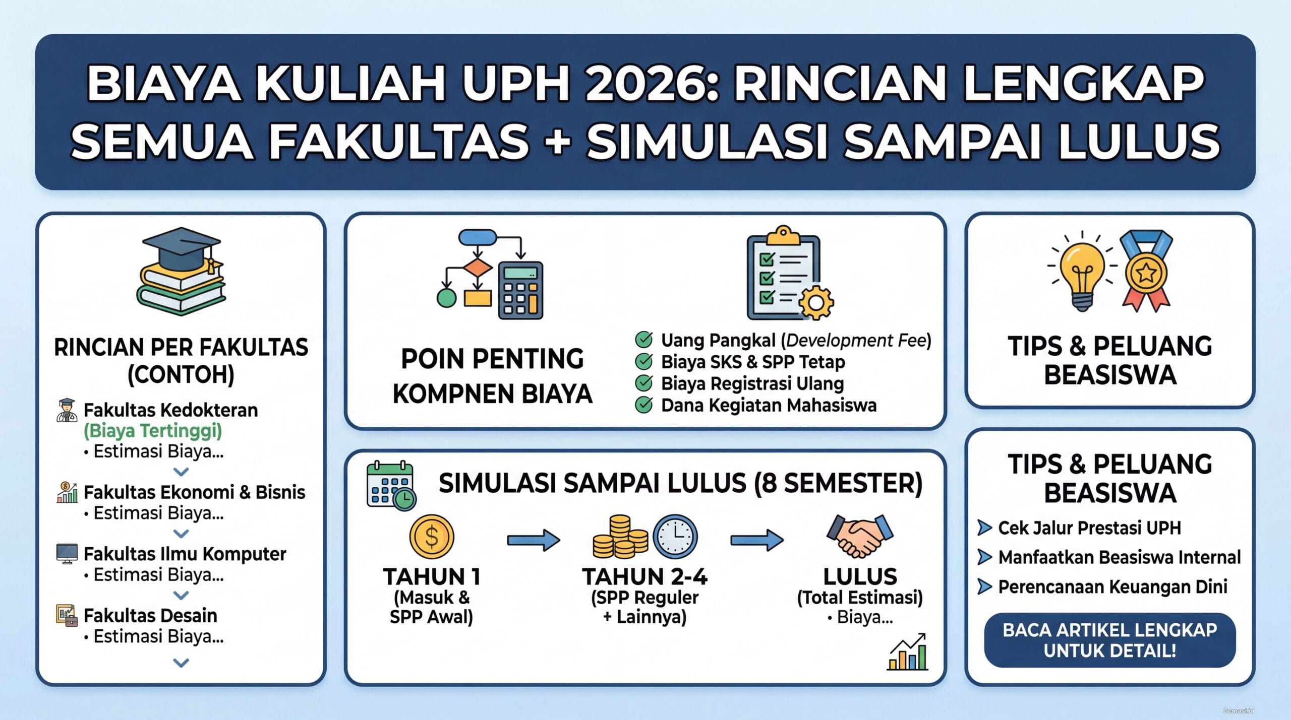 Biaya Kuliah UPH 2026: Rincian Lengkap Semua Fakultas + Simulasi Sampai Lulus