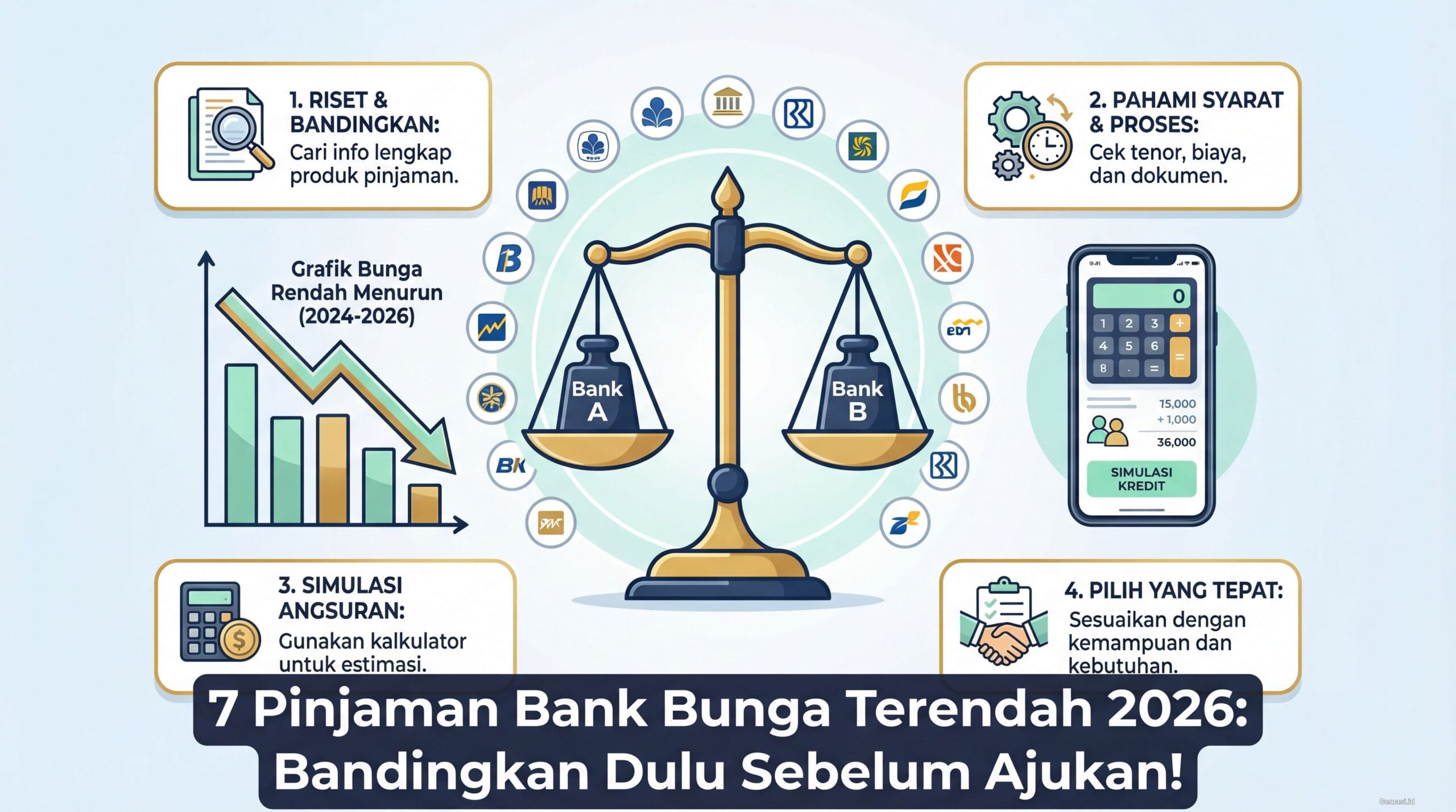 7 Pinjaman Bank Bunga Terendah 2026: Bandingkan Dulu Sebelum Ajukan!